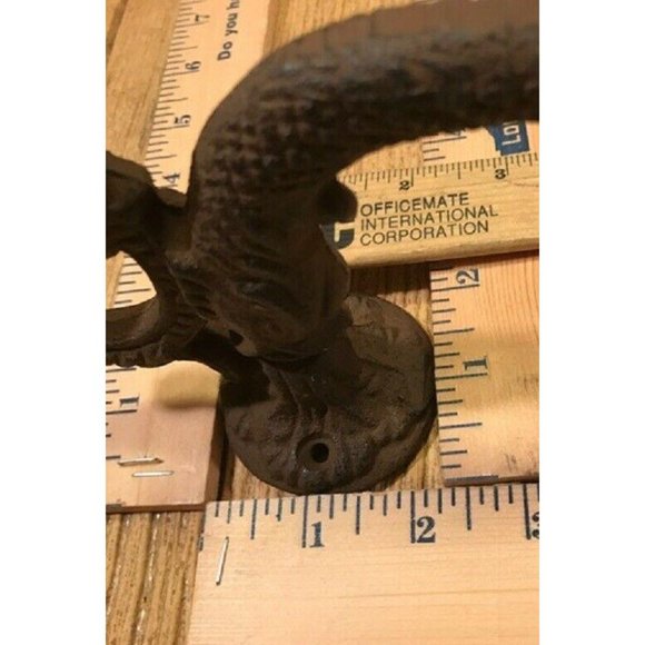 One (1) Cast Iron Chinese Dragon 8" Wall Hook Dolphin Wall Hooks 0170-01204 R - Picture 12 of 12